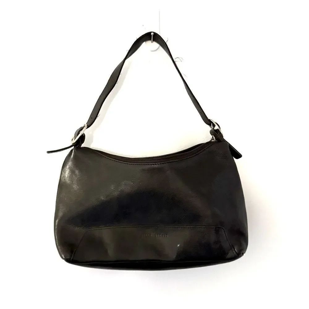 Wilsons Leather Pelle Studio Purse Black Zippered Adjustable Strap Shoulder Bag